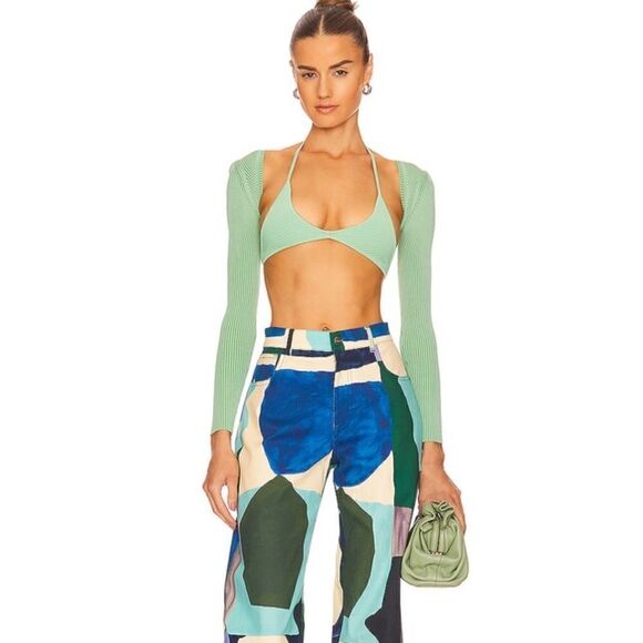 SER.O.YA Dahlia Set Top and Shrug in Green.Size XS - Picture 5 of 14
